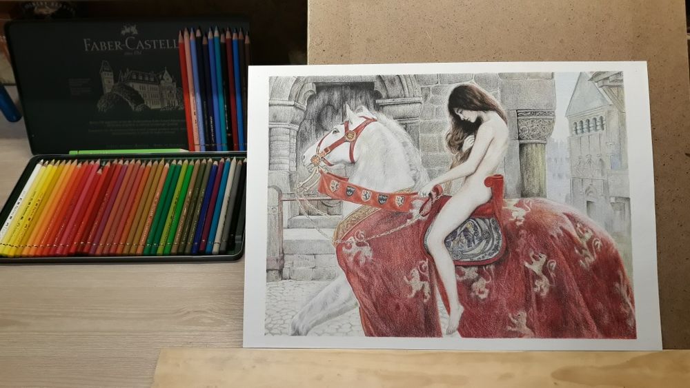 Леди Годива репродукция картина ..карандаши