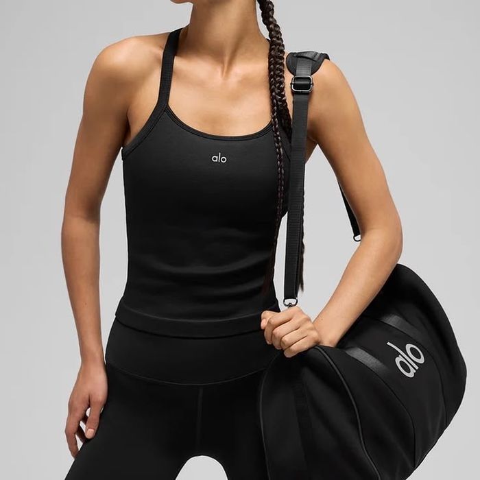 Майка топ на бретелях alo yoga ribbed prosper tank