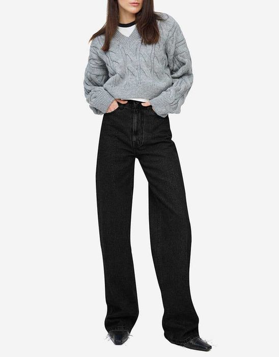 Чорні плотні джинси розмір 38/m палаццо труби