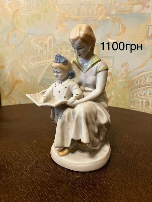 Фарфоровые статуэтки.Дама с веером,Первая Книга,Слоники.Полонне,Maofa