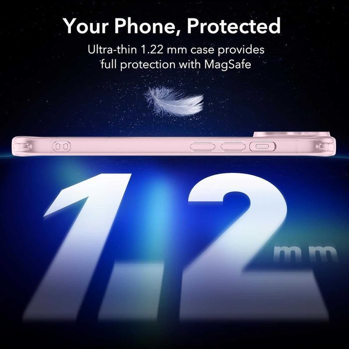 ESR Protective Phone Case MagSafe etui iPhone 15 Plus pół mat różowe