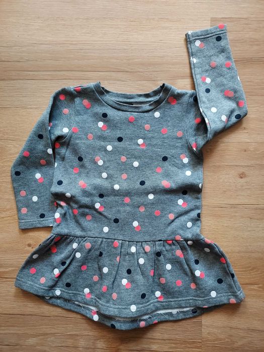 Sukienka Papagino szara w kropki rozmiar 98