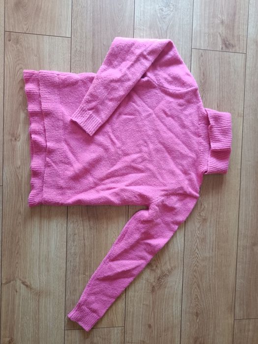 M/38 Kaleidoscope sweter damski różowy golf wełna