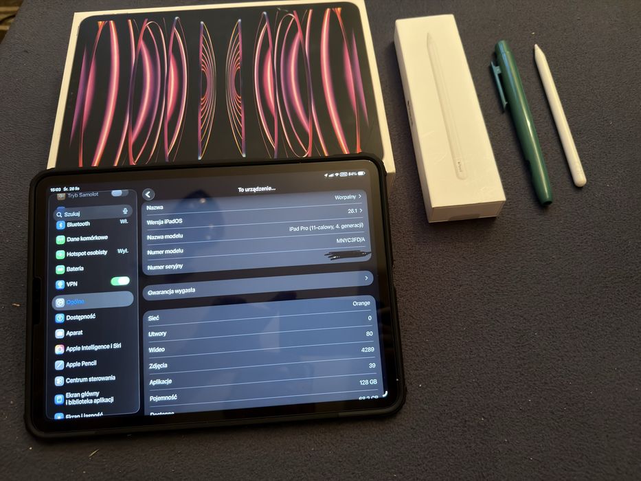 Ipad Pro 11” M2 128 Cellular + Apple Pencil 2 Gen Warszawa Ochota