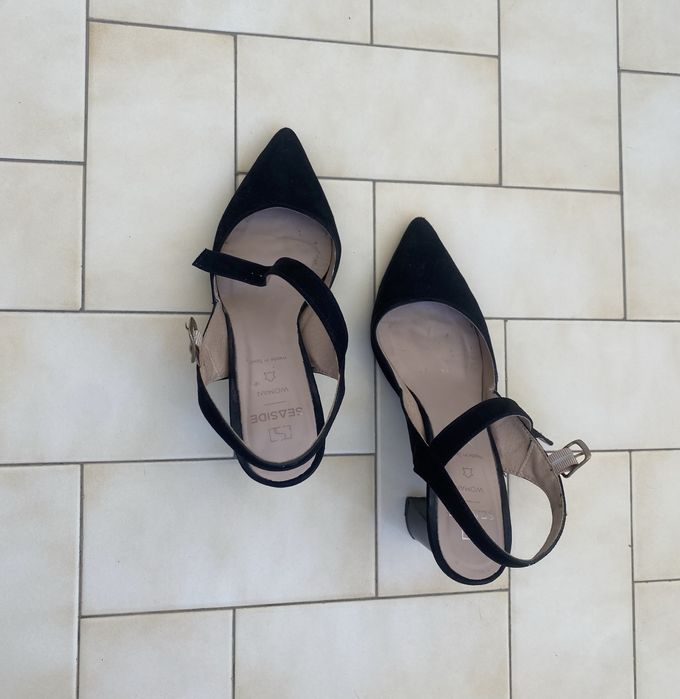 Sapatos preto camurça senhora