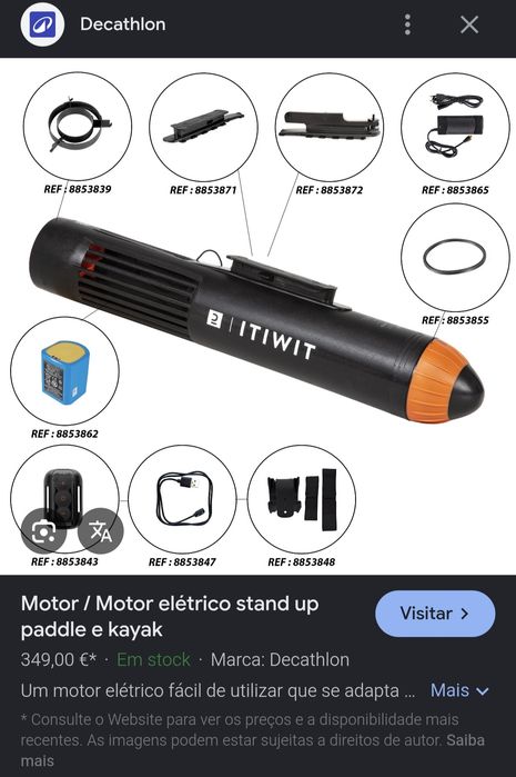 Mota de água insuflável (motor não incluído)