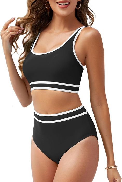 Strój kąpielowy bikini damskie push up wyszczuplające czarne M