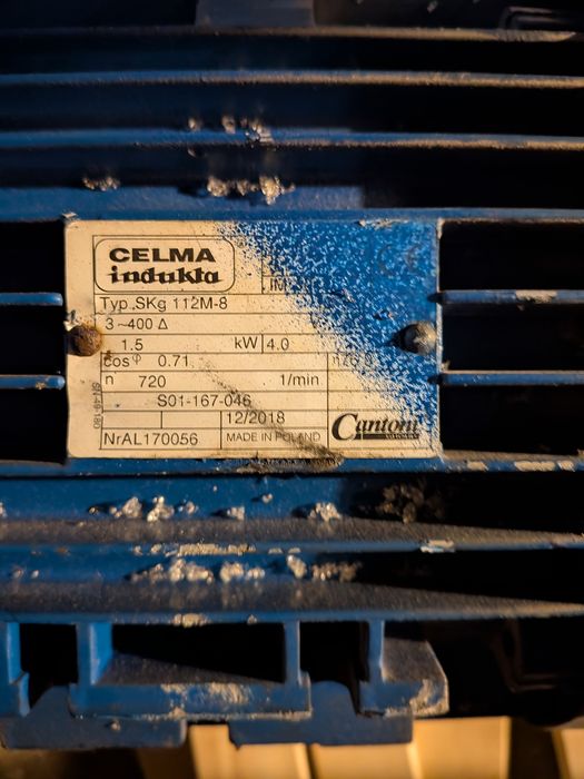 Silnik Celma Indukta SKG112M8 1,5kW / 720 obr.