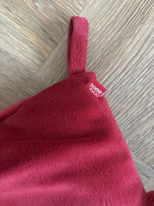skarpeta świąteczna home&you biała miękki baranek pompony prezent 47cm