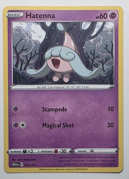 2024 Pokémon McDonald's Promos Hatenna #005/015 jogada