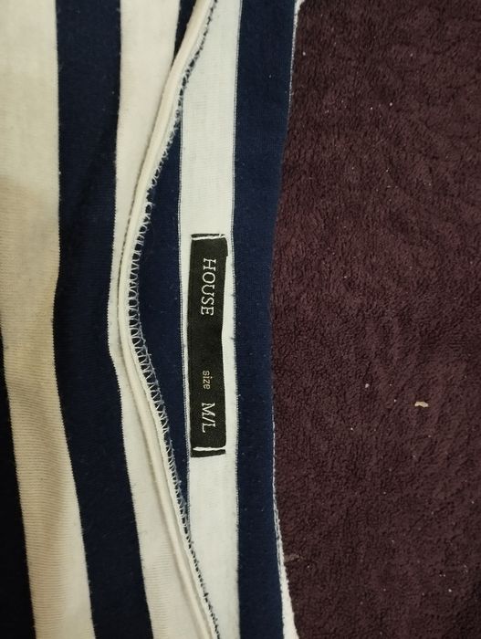 T-shirt w granatowo białe paski , House M/L