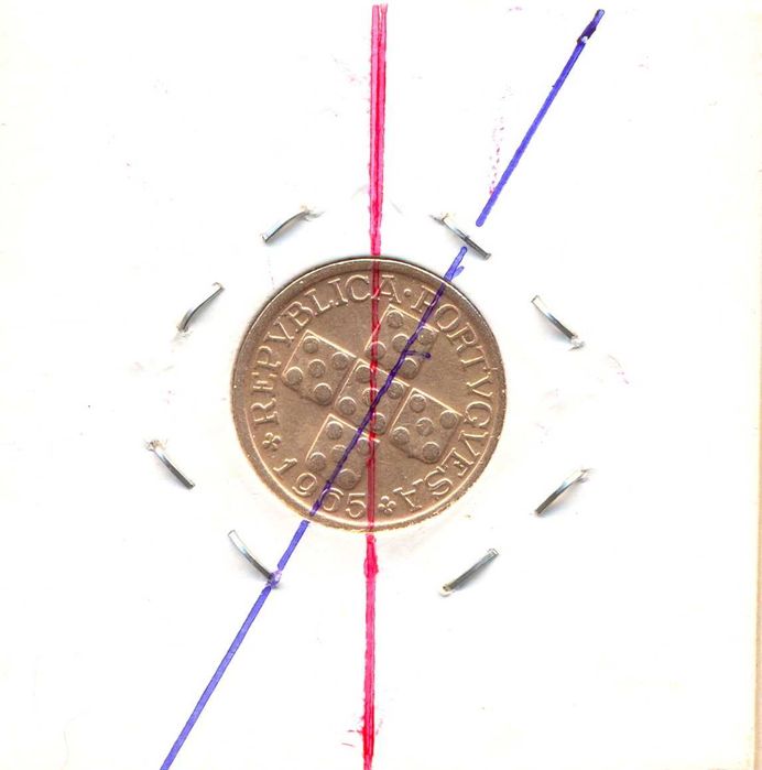 Moeda de X Centavos 1965 Eixo Oblíquo