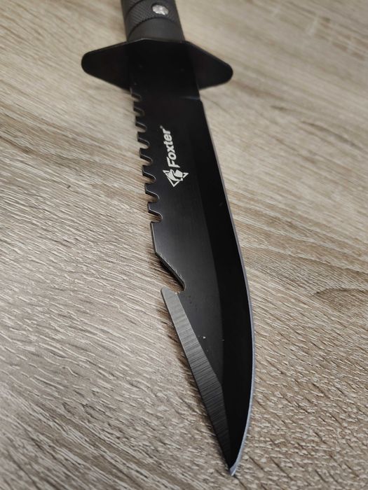 Nóż taktyczny Rambo 28cm | Stała głownia, piła pokrowiec cordury N1863