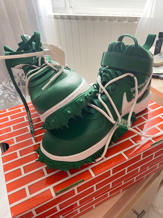 Кросовки  Nike Air Force 1 Off-White Mid SP Leather Pine Green