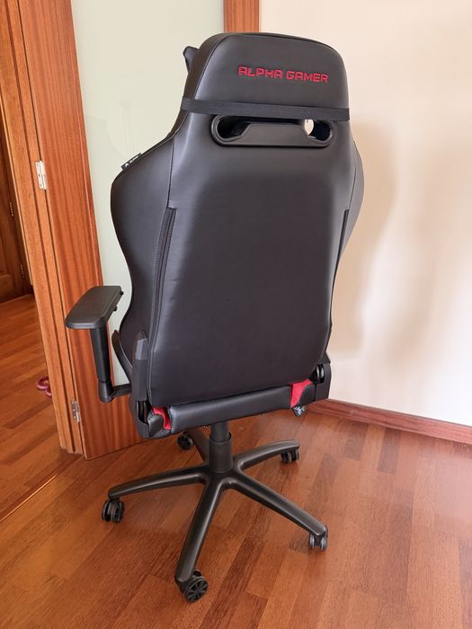 Cadeira de escritorio gaming Alpha Gamer Preta/Vermelha