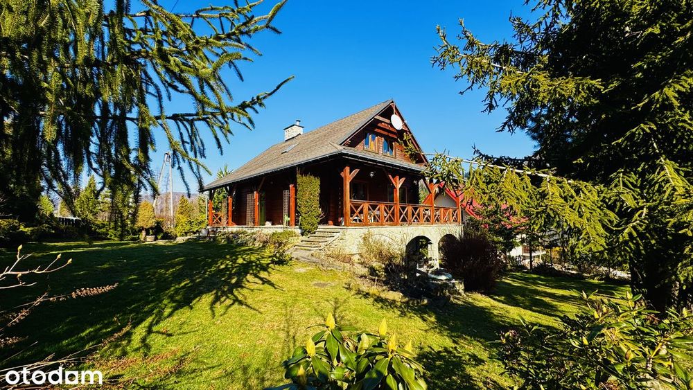 Dom z bala ze słonecznym tarasem i widokiem na Stary Groń BRENNA