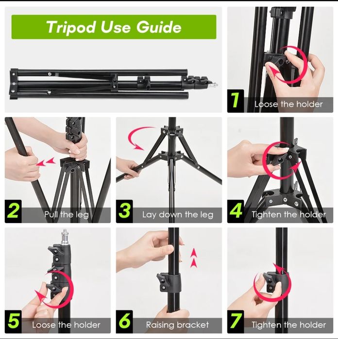 Штанив з лампою для фото відео зйомки