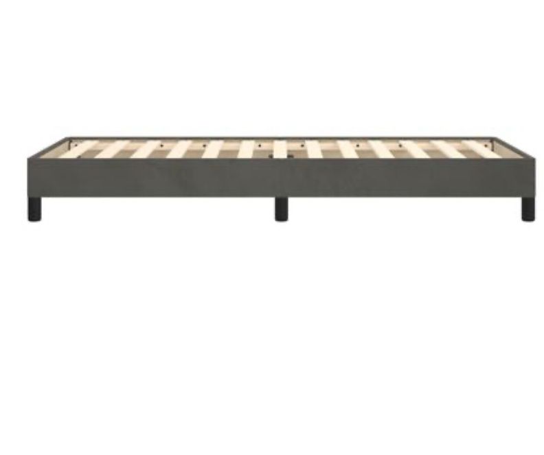 Rama łóżka bez materaca, ciemnoszara, 90x200 cm, aksamitna