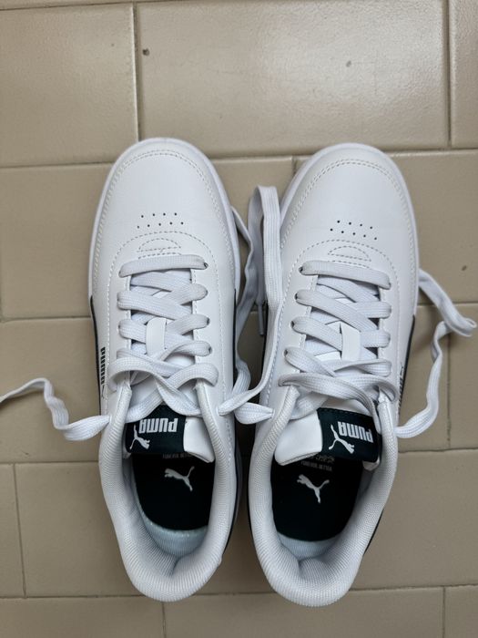 Sapatilha Puma Court Classic Clean (Branco e Verde escuro)