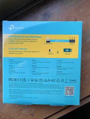 TP-Link TL-WN725N USB WiFi Adapter, 150 Mbps64550168486401121