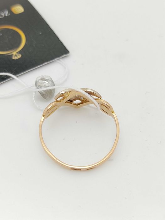 Золота каблучка 585ʼʼ з фіанітами