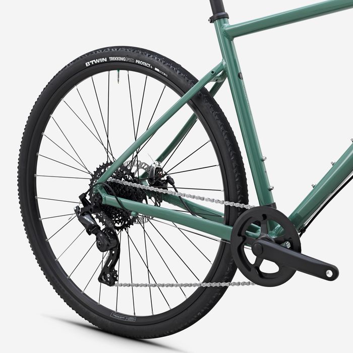 Bicicleta de Gravel Microshift Acolyte 1x8v, GRVL AF DISCOVER verde