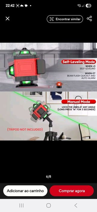 Nivel Laser 16 linhas 4D c/ Tripé 120cm