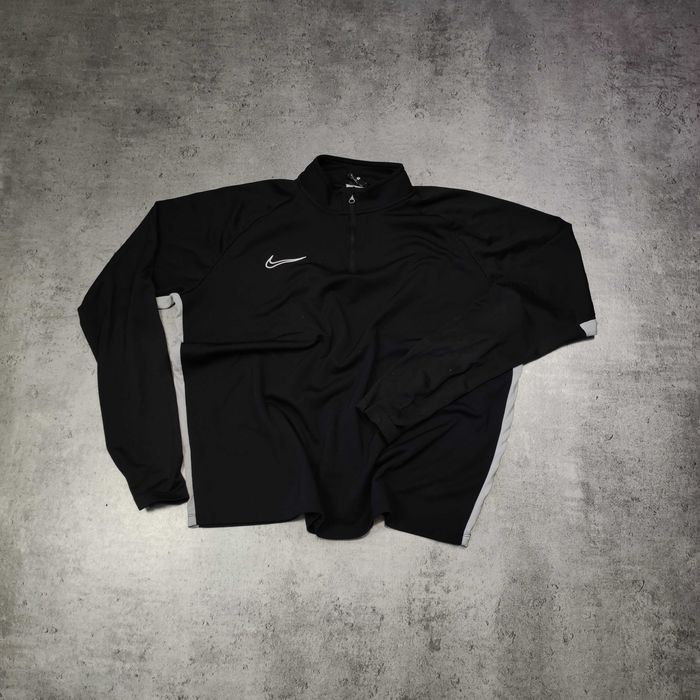 MĘSKA Bluza Rozpinana Sportowa Nike Dri-Fit suwak 1/3 Czarna Lekka FIT