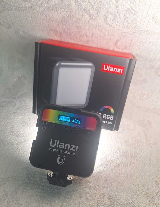 Накамерный LED- свет RGB, 1/4 магнит, 2000мАч, фотосвет ULANZI VL49