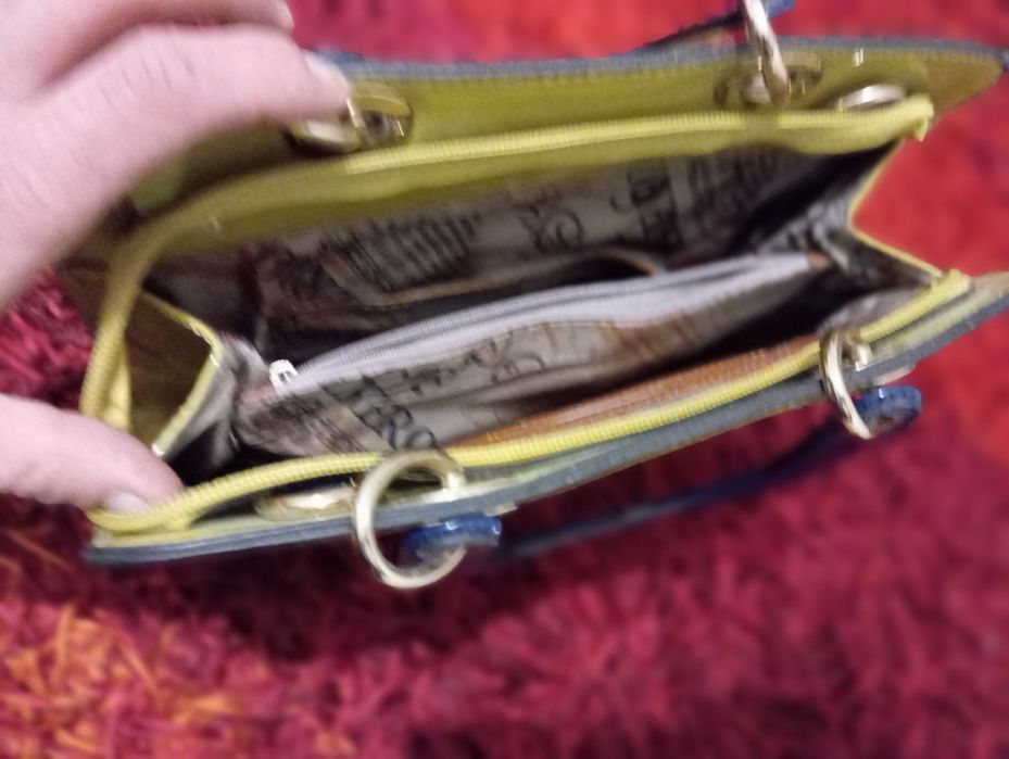 Torebka damska zielona lakierowaną