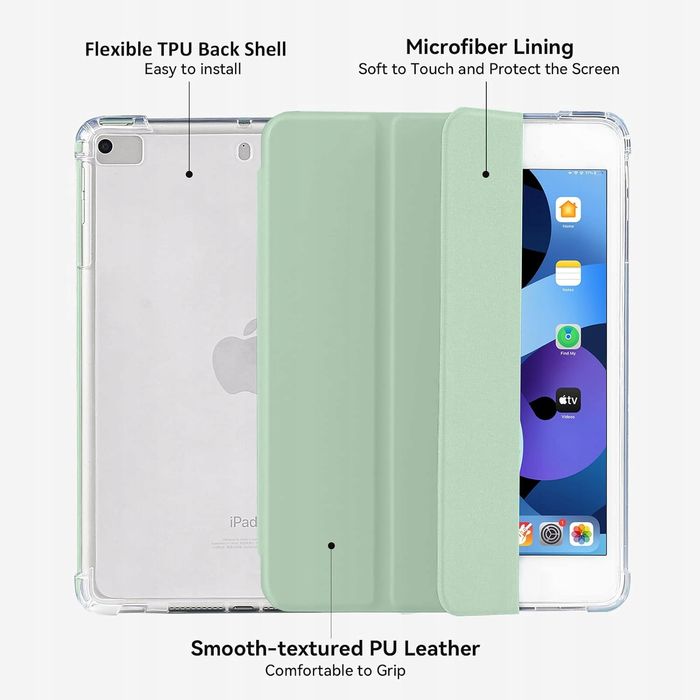 outlet etui 4ubonlife na ipada mini 7,9" z uchwytem na ołówek miętowe