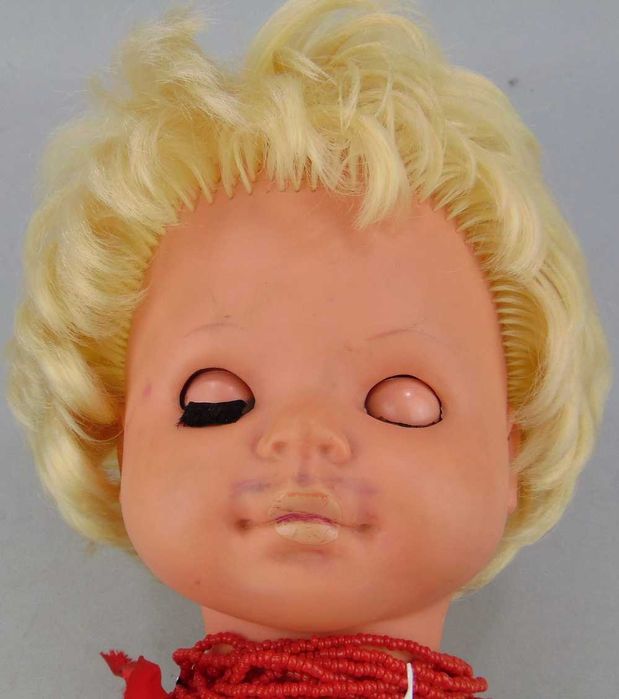 Lalka PRL w stroju ludowym - wysokość 50 cm