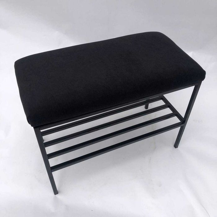 Пуф Банкетка велюрна стяжка поличка для взуття