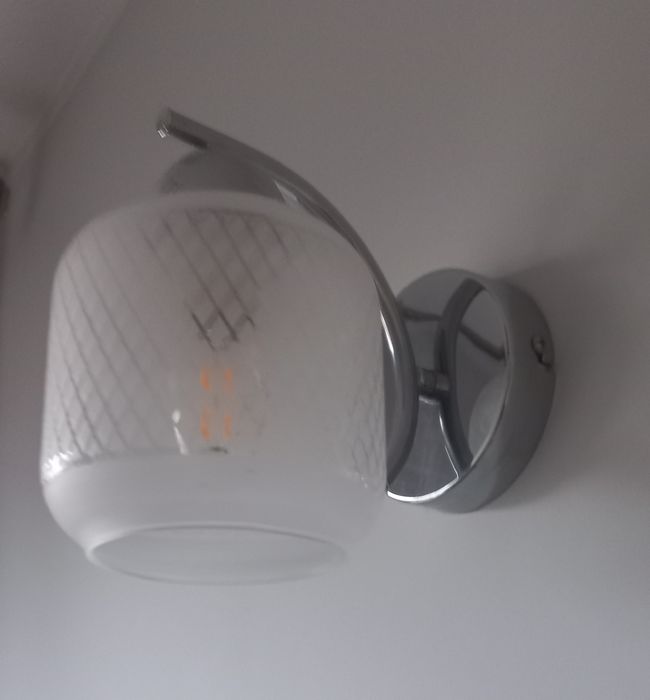 Kinkiety Lampy para 2 kolor srebrny ze szklanym kloszem