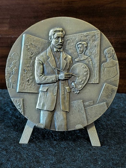 Medalha em Bronze alusiva ao centenário da morte do pintor Pedro Cruz 1888 / 1988