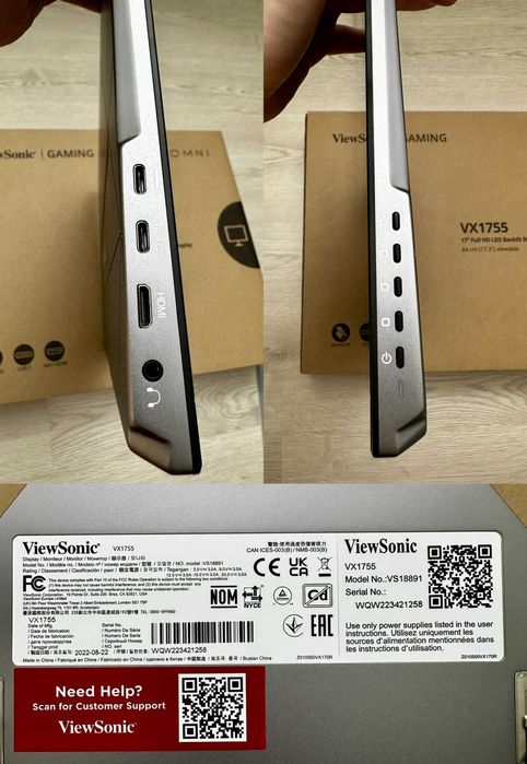 Ігровий 17.3" 144 Гц портативний монітор Viewsonic Omni FHD IPS Type-C