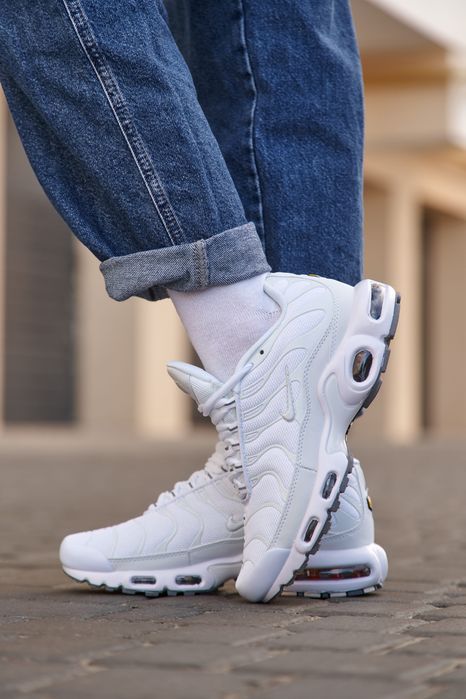 Кросівки Кроссовки Nike Air Max TN White Grey Белый Серый Білий Сірий Кросовки повсякденні