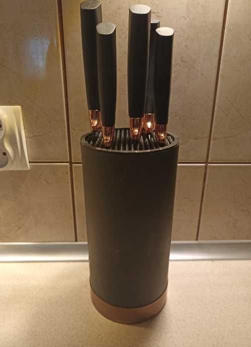 7w1 Zestaw Ostre Noże Kuchenne Stojak Blok Na Noże Stal Nierdzewna