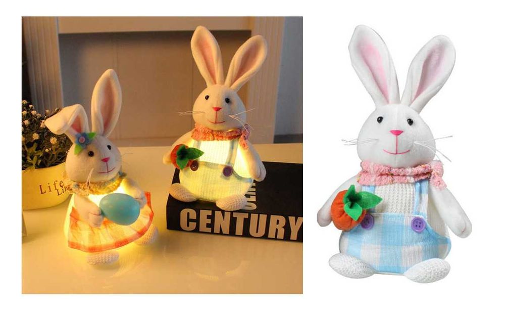 Figurka, lampka LED świecąca PAN ZAJĄC 20 cm