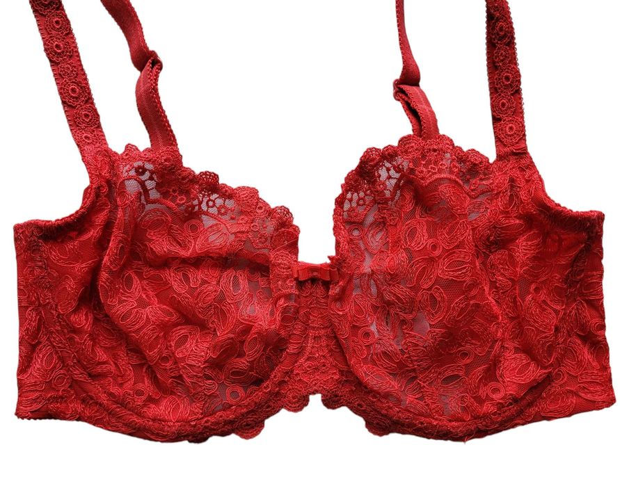 Czerwony koronkowy stanik 65GG bielizna damska Kris plus size