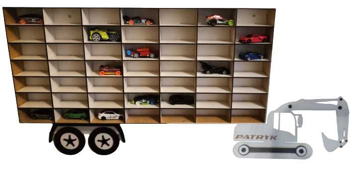 Półka na resoraki hot wheels,tir z grawerem