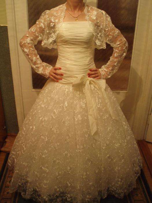 Плаття з бантом, колір айворі, розмір 42 + ПОДАРУНОК!