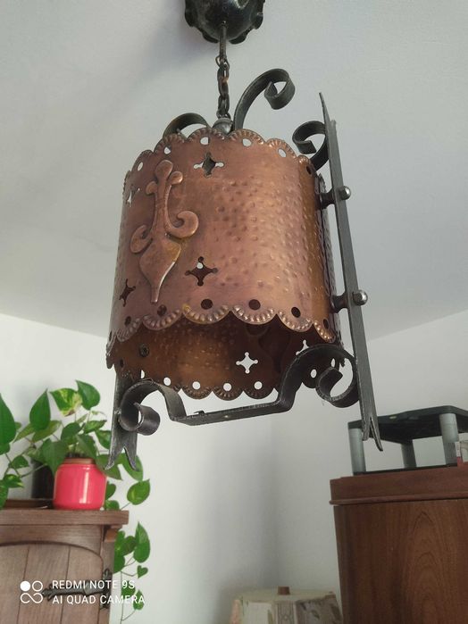Lampa sufitowa miedziana
