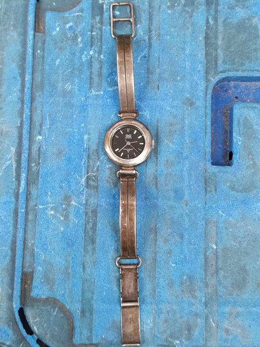 Srebrny zegarek damski.Cały ze srebra.Srebro pr. 925.Lata 80'te Retro