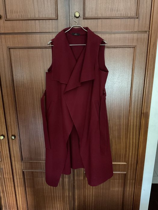 Colete Comprido Bordeaux Mulher Spaccio