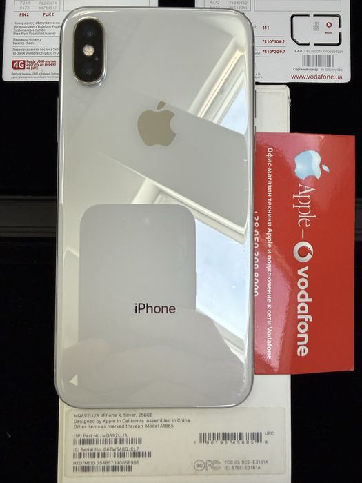 iPhone X  256GB Silver  NEVERLOCK акб 100% гарний