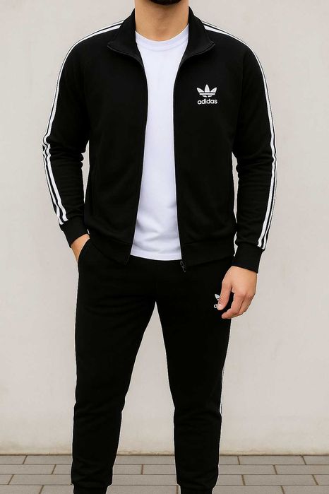 Чоловічий спортивний костюм Adidas чорний (+подарунок шкарпетки)