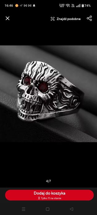 Sygnet męski czaszka