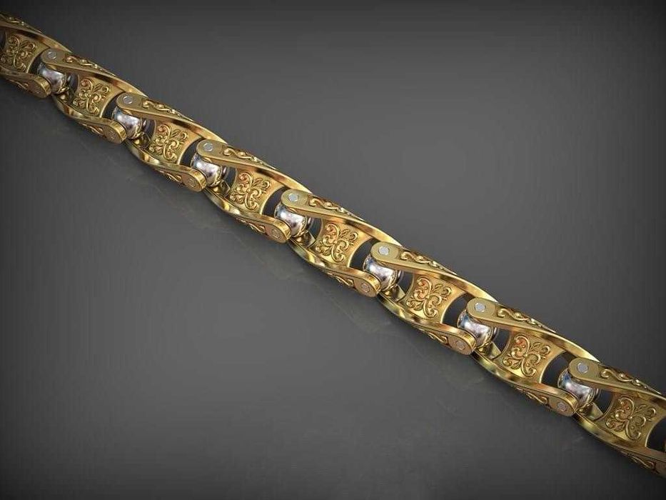 Złoty męski łańcuch próba 585 długość 60 cm waga 115g barokowy kulkowy