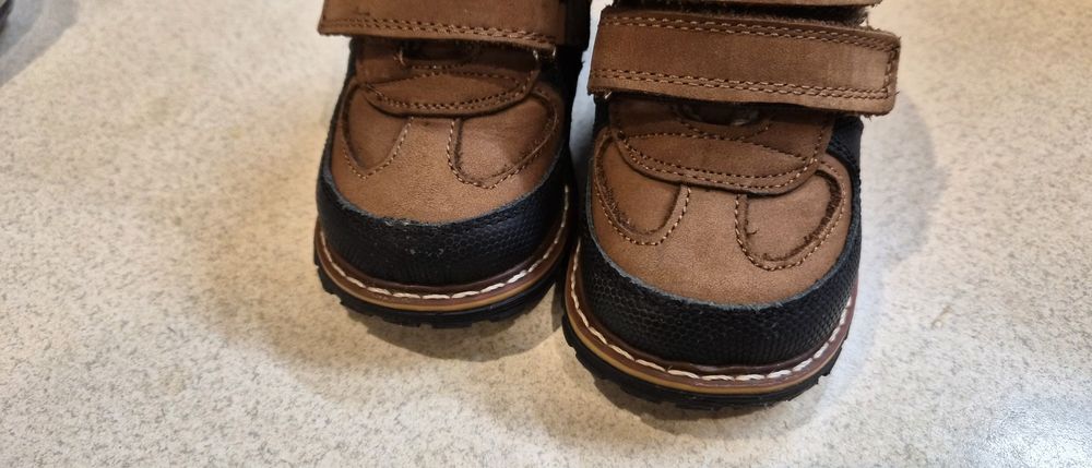 Шкіряні зимові дитячі черевики, хутро, 13.5 см, 22 розмір